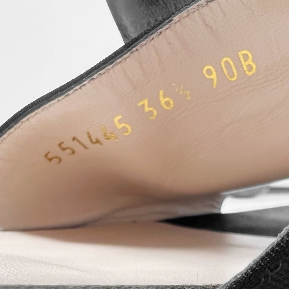 Gucci Black Mules Slide Flat Sandals Crystal Logo Size 36.5 - Picture 7 of 10